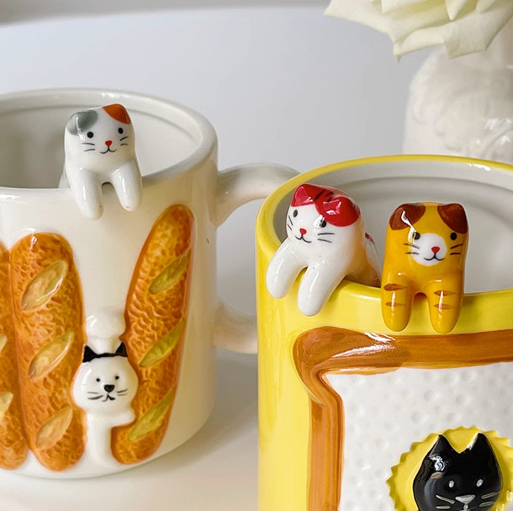 Hangable Ceramic Coffee Spoon Kuro Neko (Black Cat 11*2*3cm)