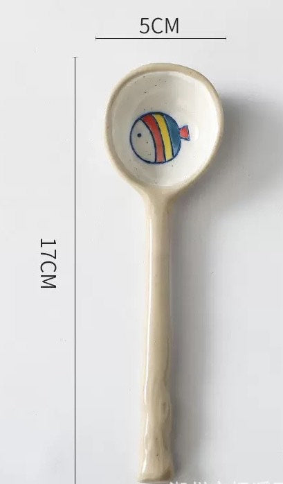 Nippon Toki Handmade Spoon Tedzukuri Fish 17cm/5cm