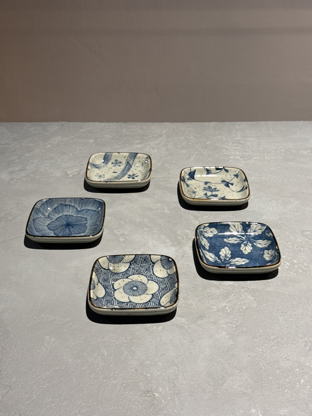 Mino Old Japan design plates set  Ø9 cm | 5 pcs