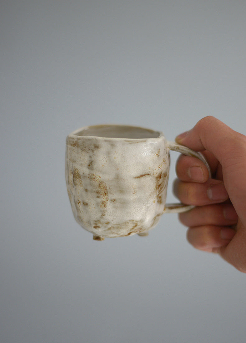 Nippon Toki Handmade Coffee/Milk Cup Tedzukuri Kohimiruku Kappu White (shiro 201-300ml)