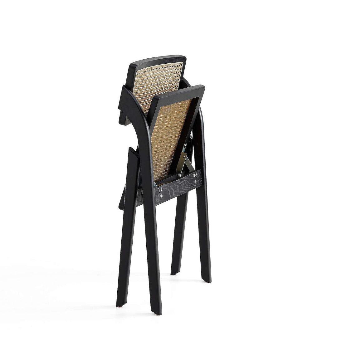 Foldable Rottan Chair Black