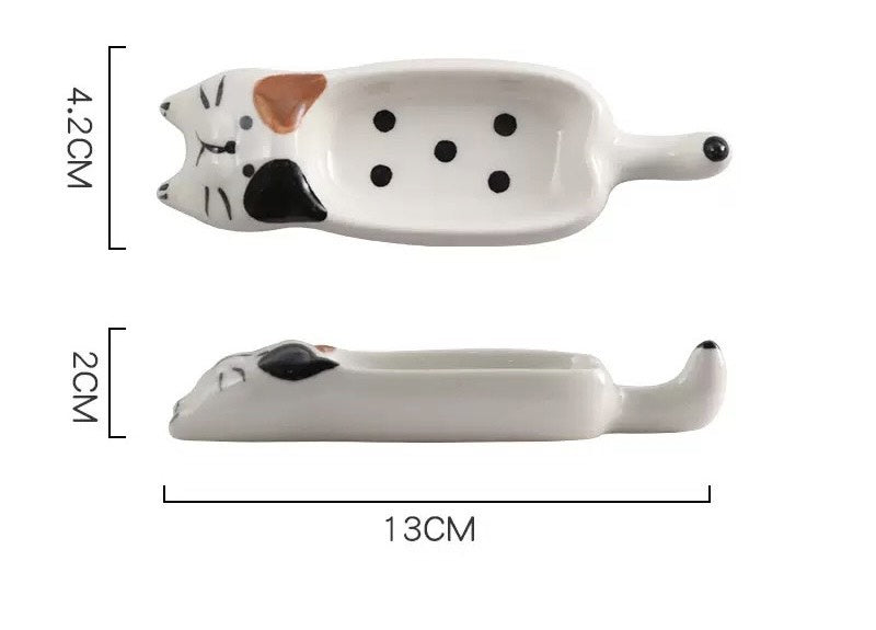 Saus Dish Cat Tricolors 13 x 4.2cm | H2cm