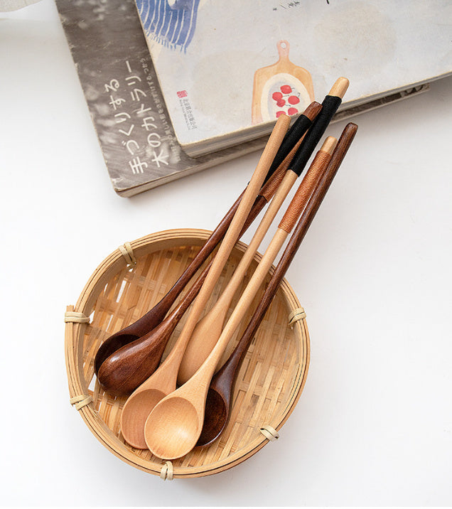 Nippon Long Handle Wooden Stirring Spoon Nanmu (No Thread 20*3cm)