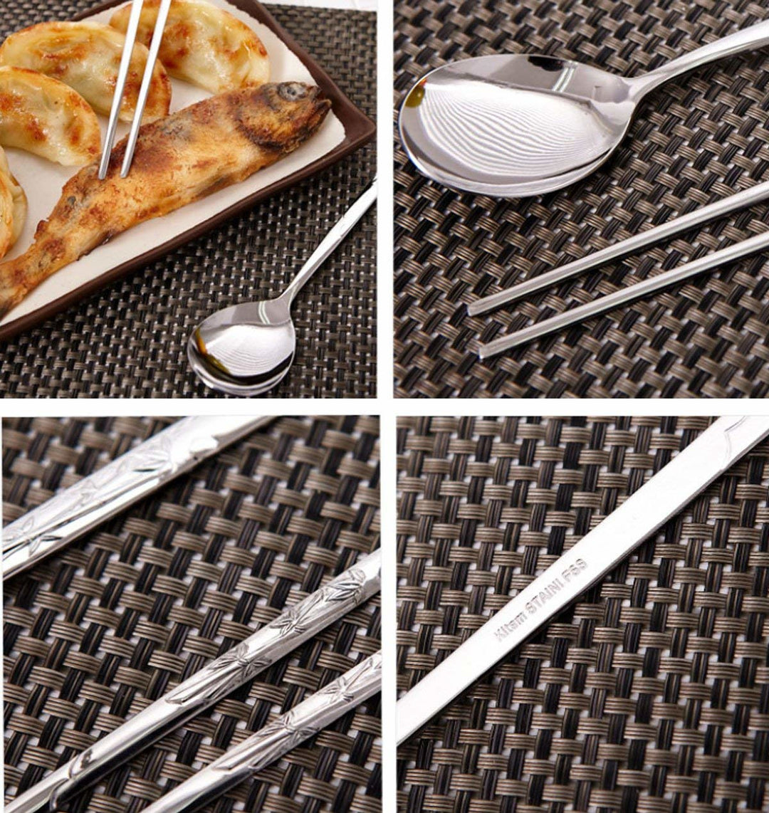 RVS Korean Chopsticks + lepel set