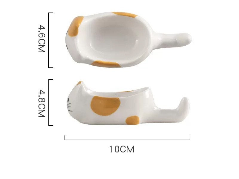 Saus Dish Cat Tri Orange 10 x 4.6cm | H4.8cm
