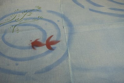 Japanese door half curtains without punching (Goldfish 86-89*150cm)