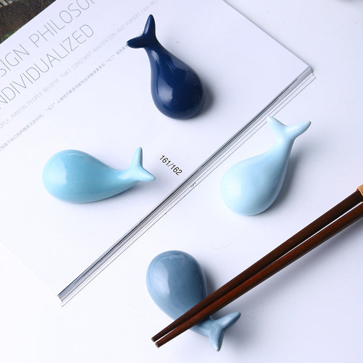 Japanese Chopstick Holder Whale blue IV 4ps