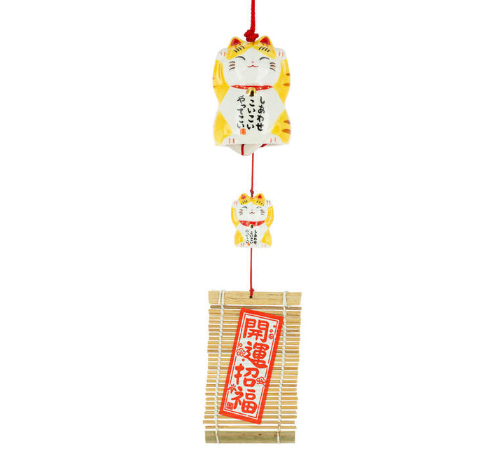 Furin Ceramic Bell Maneki Neko Chatora