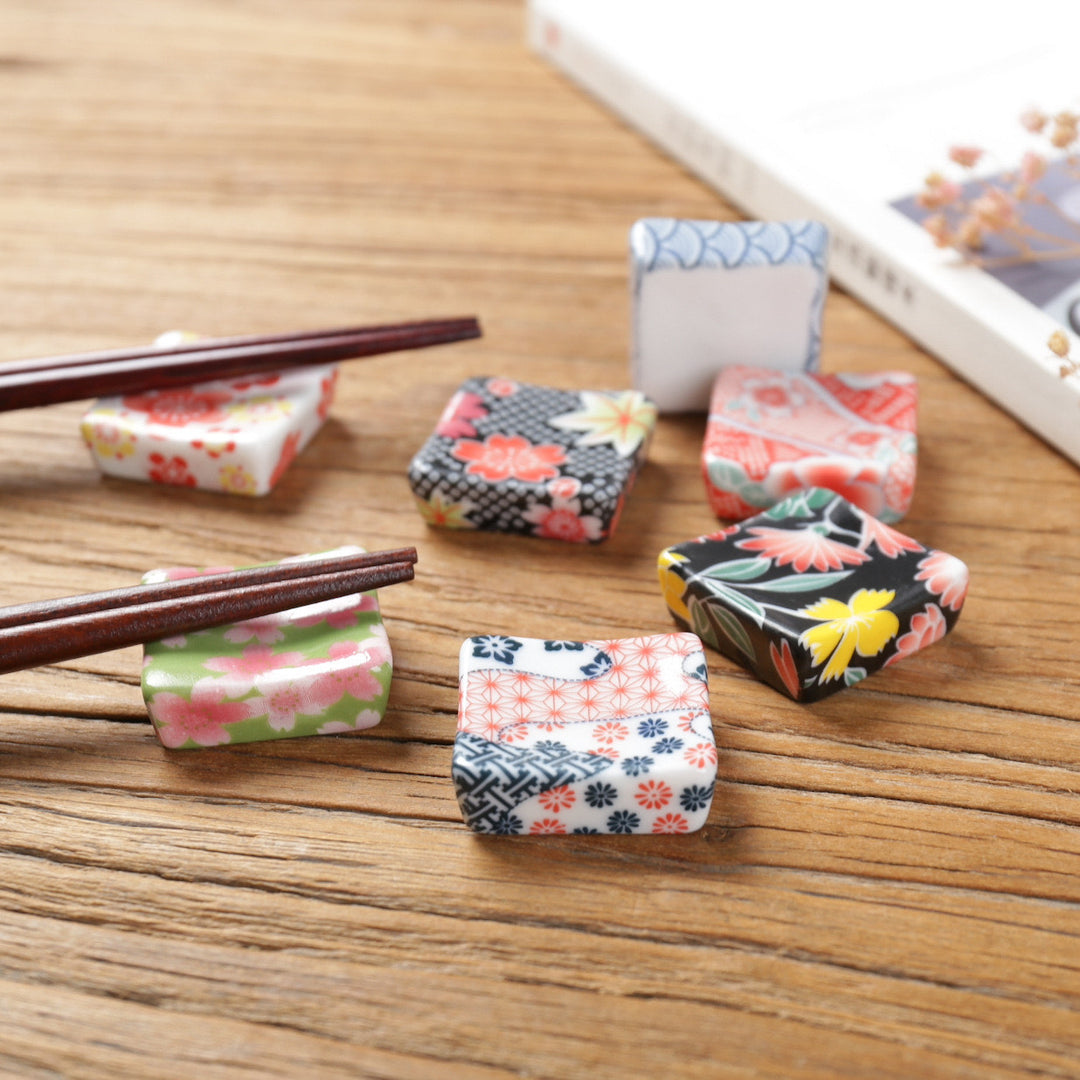 Nippon Chopstick Holder Wabi-Sabi pattern Square 7ps