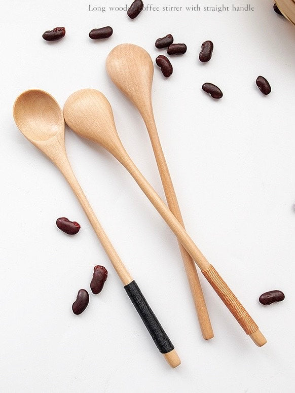 Nippon Long Handle Wooden Stirring Spoon