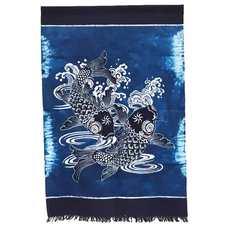Japanese curtains without punching - Fish 88*145cm