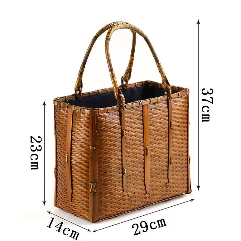Japanese Bamboo-Knit Handbag Large Original Bamboo