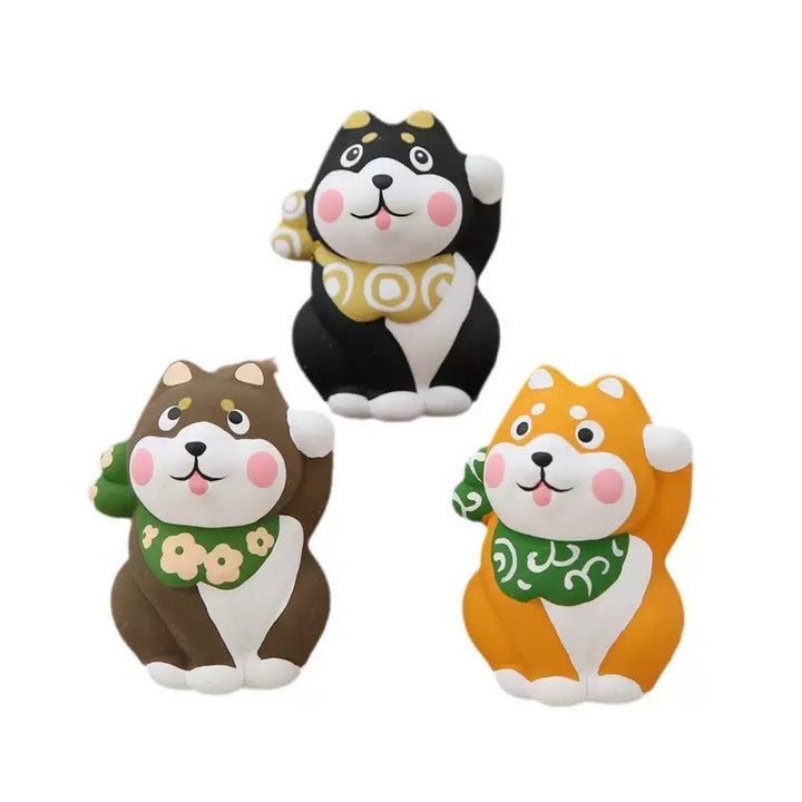 Ceramic Hand-painted Standing Shiba Brown