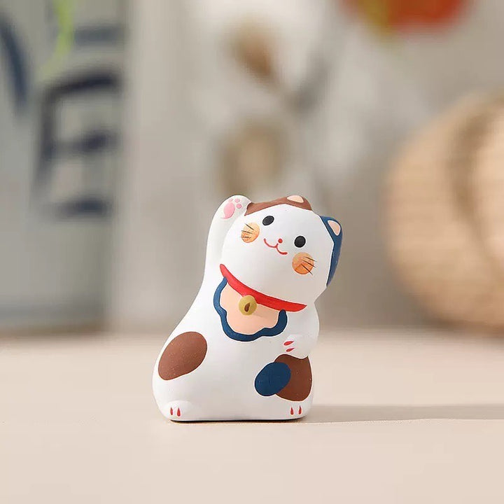 Ceramic Hand-painted Standing Cat Spotted