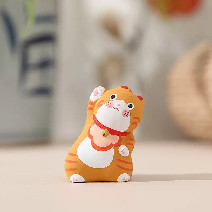 Ceramic Hand-painted Standing Cat Yellow