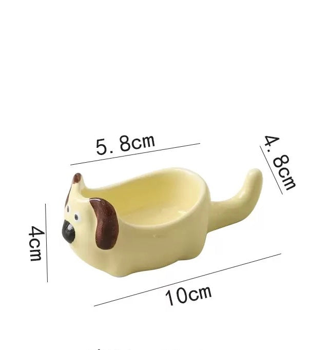 Saus Dish Dog Yellow 10 x 4.8cm | H4cm