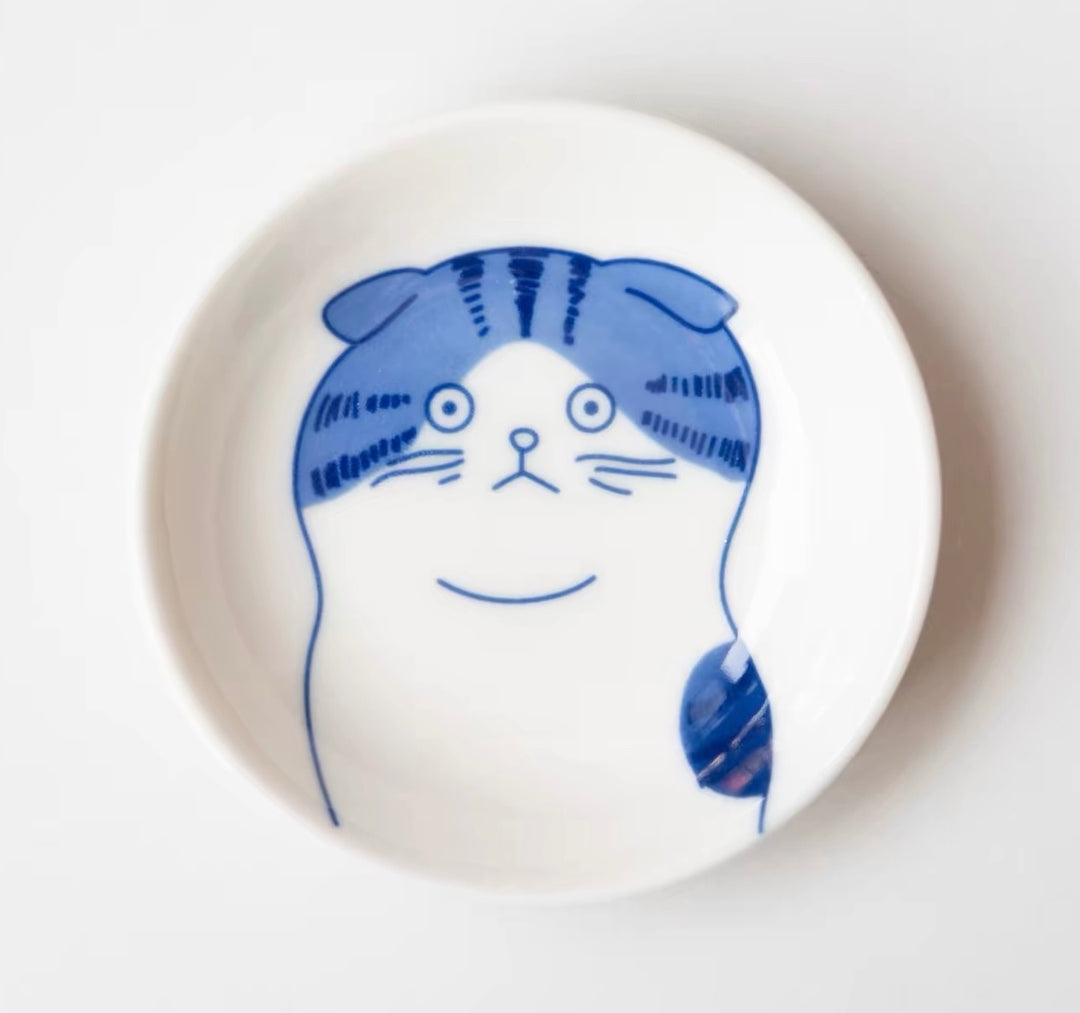 Saus Dish Cat Blue Type 3 Ø8cm | H1.8cm