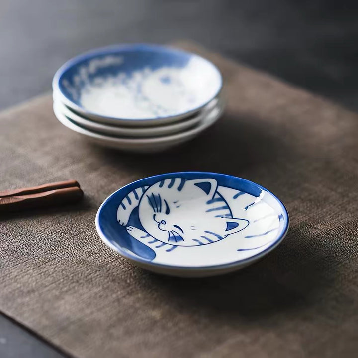 Saus Dish Cat Blue Type 4 Ø8cm | H1.8cm