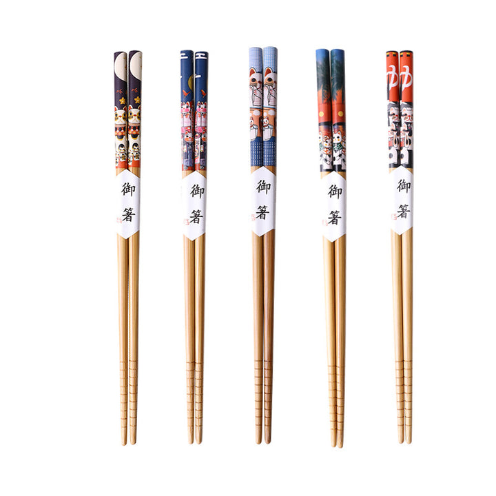 Nippon Bamboo Chopsticks with Lucky Cat B