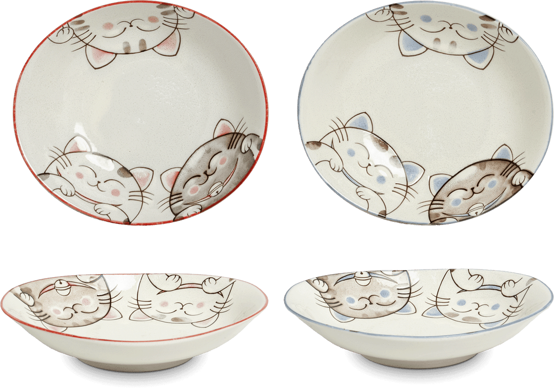 Three Cats Plate Oval Pink 19x22,5 cm | H4 cm