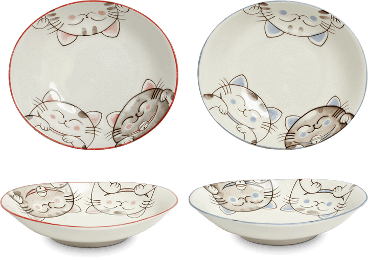 Three Cats Plate Oval Pink 19x22,5 cm | H4 cm