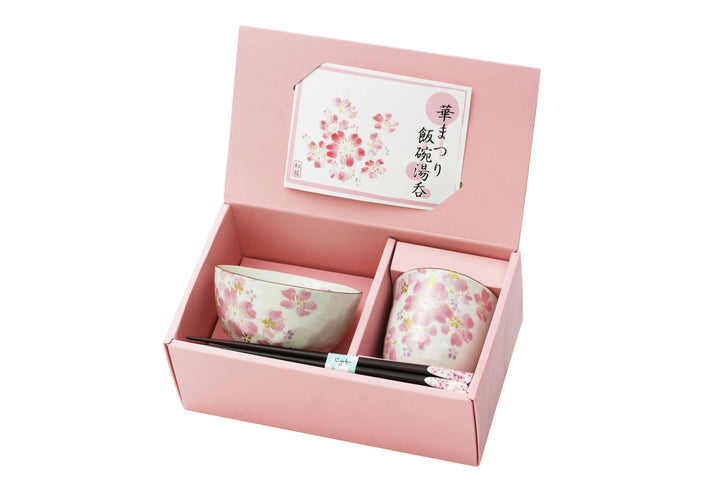 Japanese Hand-Painted Single Person Set - Cherry Blossom