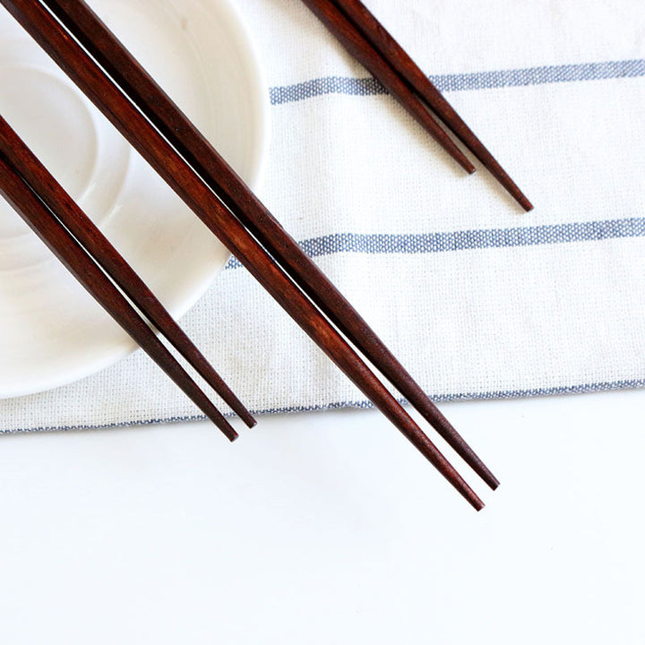 Nippon Nanmu Chopsticks Flat Headed Hexagonal 22.5cm