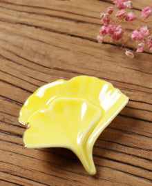 Nippon Chopstick Holder (White Gingko Biloba with Gilde Edge 6ps)