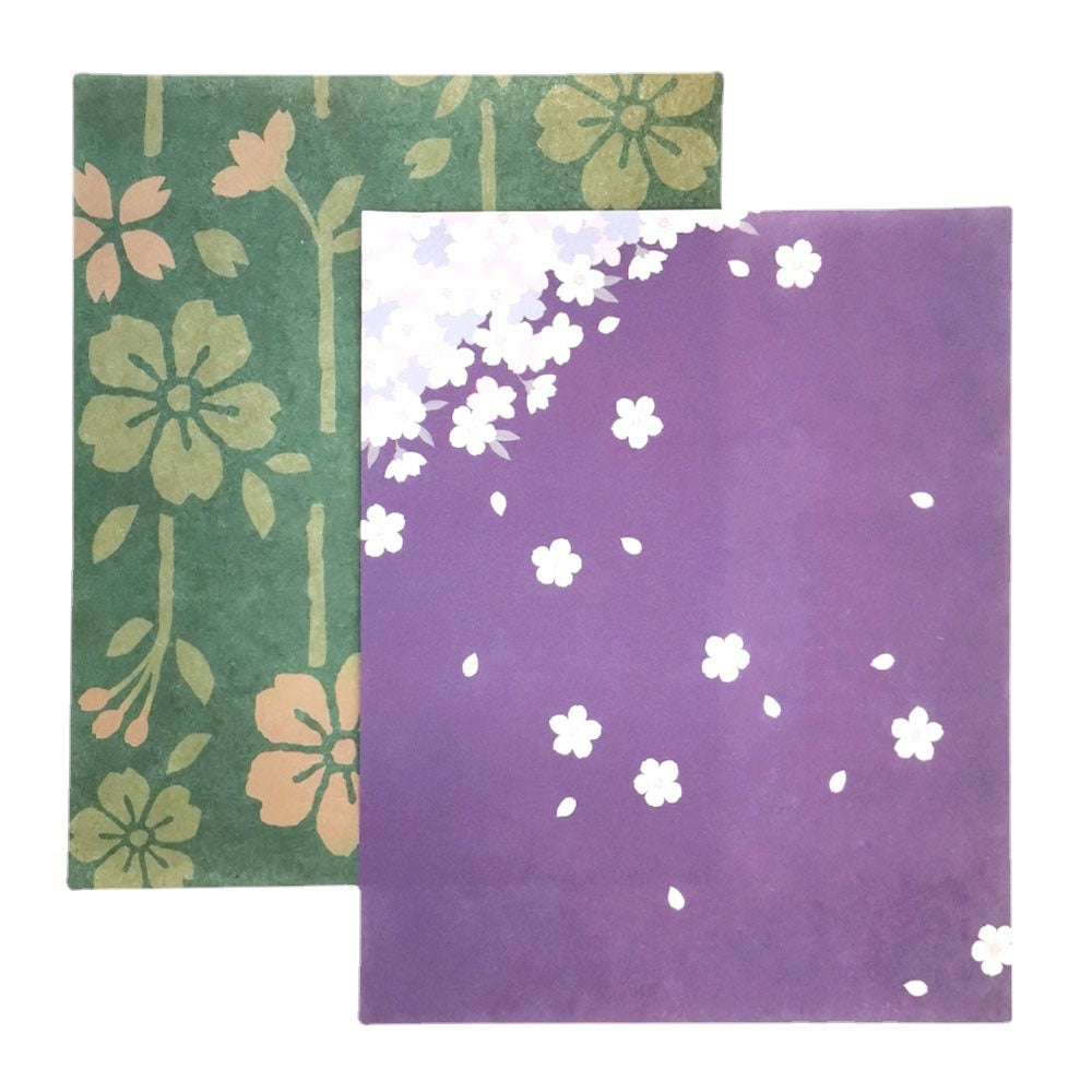 Japanese Kaishi Letter Paper/ Creative Paper Green 18pcs 14.5*17.5 cm