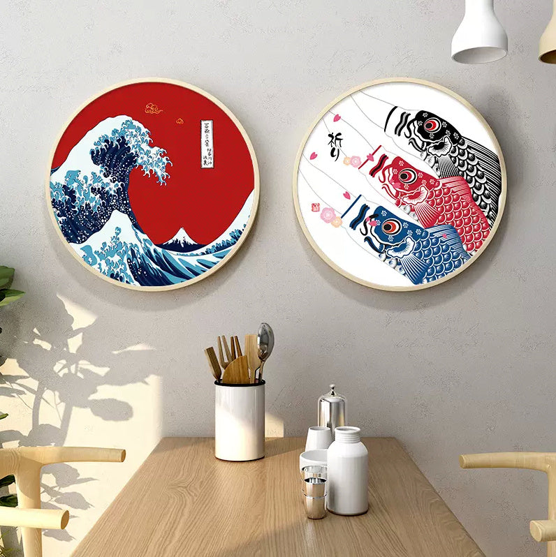 Japanese Famous Wall Art Carp Kites Koinobori 50*50cm