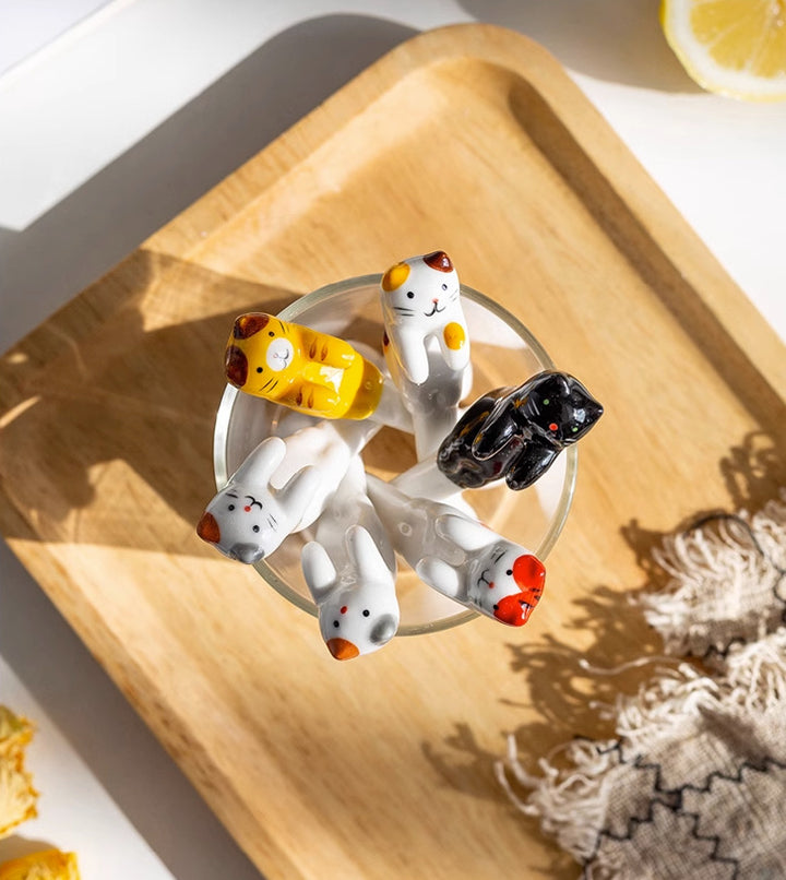 Hangable Ceramic Coffee Spoon Shiro Neko (White Cat No.2 11*2*3cm)