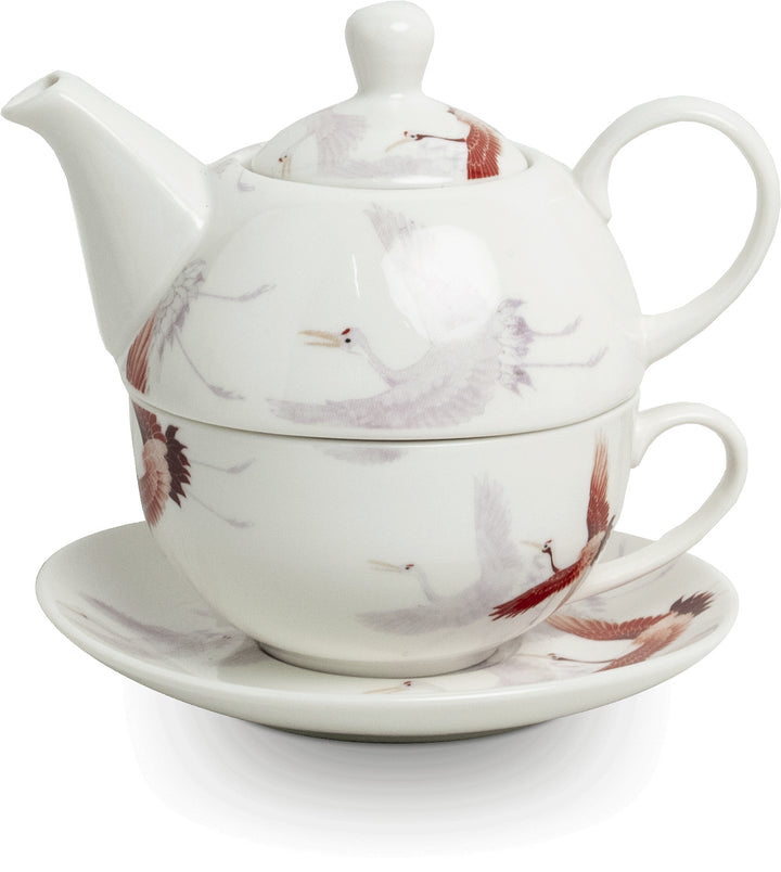 Teapot & Cup Crane Bird 300ml