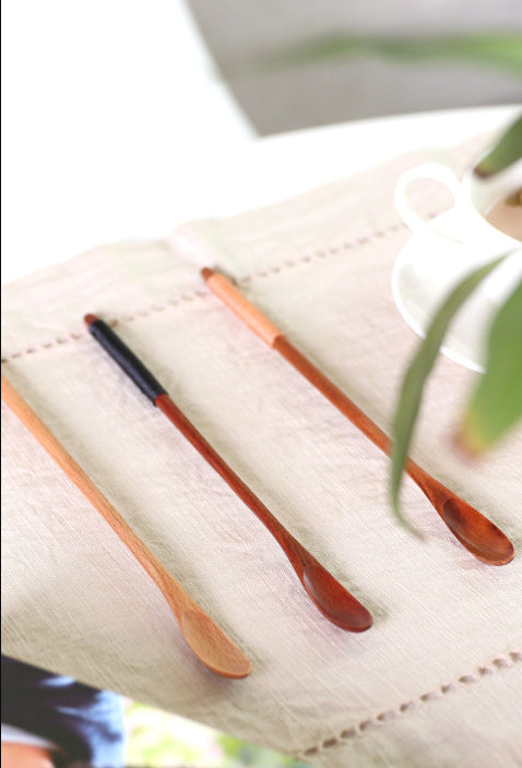 Nippon Wooden Narrow Mouth Stirring Spoon (Nanmu Black 20cm)