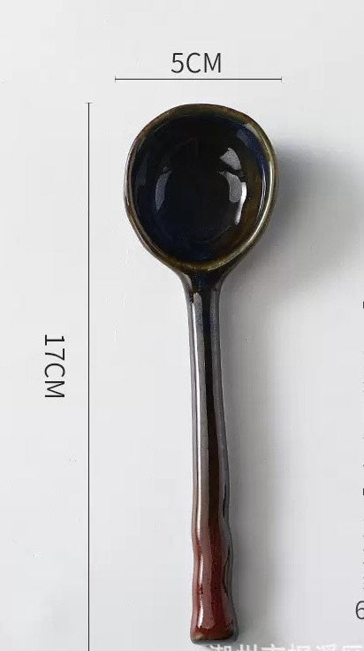 Nippon Toki Handmade Spoon Tedzukuri Blue 17cm/5cm