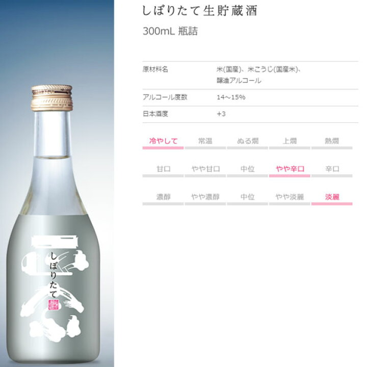 Kiku Masamune Shiboritate Nama Cho 300ml 14.5%
