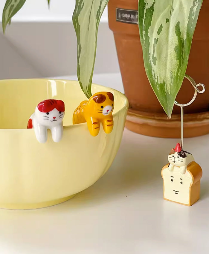 Hangable Ceramic Coffee Spoon Kiiro Neko (Yellow Cat 11*2*3cm)