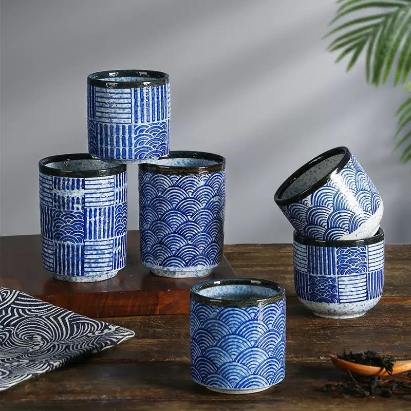 Japanese Tea Cup Wave Blue
